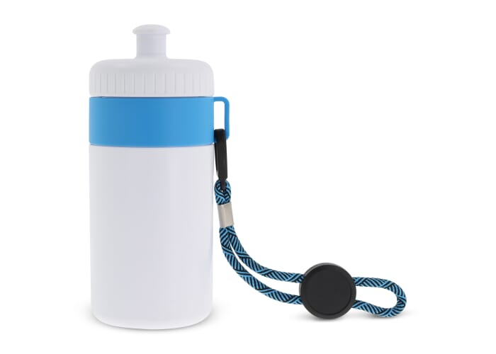 Bidon sport personnalisable 500 ml Blanc et Bleu clair